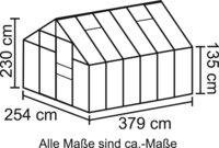 Vitavia Gew&auml;chshaus Merkur 9900, BxTxH: 254 x 379 x 230 cm, 4 mm Wandst&auml;rke