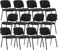 CLP Besucherstuhl Ken Stoff (12er Set, 12 St), stapelbar und gepolstert