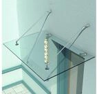HOMCOM Pultvordach Vordach Glasvordach, Geh&auml;rtetem Glas, 304 Edelstahl Klarglas