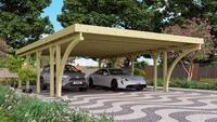 Karibu Doppelcarport &raquo;Classic 3 SET&laquo; Stahl-Dach Variante C, mit zwei