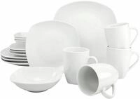 CreaTable Kombiservice Geschirr-Set Square (16-tlg), 4 Personen, Porzellan,...