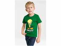 LOGOSHIRT T-Shirt Looney Tunes - Tweety mit niedlichem Print, grün
