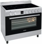 Oranier Elektro-Standherd Edelstahl 90 cm 5 Kochzonen 105 Liter...