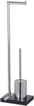 WENKO WC-Garnitur Noble Black, Standgarnitur mit integriertem Toilettenpapier- und