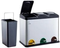 SVITA M&uuml;lltrennsystem TC3X15, Treteimer, Papierkorb, Abfalleimer, Edelstahl,...