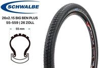 Schwalbe Fahrradreifen 26 Zoll Schwalbe Big Ben Plus Fahrrad Reifen 26x2.15 City Bike