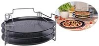 Haushalt International Pizzablech 4tlg. Pizzabackset Pizzablech & Aufsteller