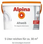 Alpina Wand- und Deckenfarbe Altwei&szlig; Innenfarbe gedecktes Wei&szlig; edelmatt 5...