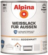 Alpina Wei&szlig;lack ALPINA Wei&szlig;lack f&uuml;r Au&szlig;en, seidenmatt, 750ml