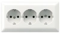 JUNG Jung KK-SCHUKO-Steckdose aws 16A 250V 3-fach AS 523 WW Steckdosenleiste