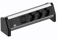 Bachmann DESK Alu 3xSchutzkontaktsteckdose 339.1001 Steckdosenleiste, erh&ouml;hter