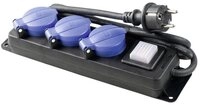 as - Schwabe 3fach-Steckdosenleiste IP44 38603 Steckdosenleiste, mit Schalter