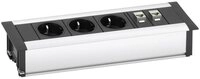 Evoline EVOline 159610001000 Steckdosenleiste 3fach Aluminium, Schwarz Schutzk
