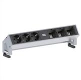 Bachmann DESK2 3x Schutzkontakt 3x ABD GST18 Inox Steckdosenleiste (Kabell&auml;nge...