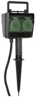 Brennenstuhl Gartensteckdose Gartensteckdose mit Erdspie&szlig; IP44 4-fach 10m...