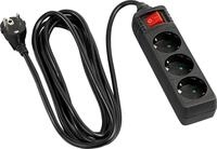 Hama Steckdosenverteiler, 3-fach, mit Schalter, 5 m, Schwarz Steckdosenleiste 3-fach