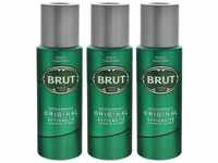 Brut Bodyspray 3 x Brut Original Deospray je 200ml pflegt und erfrischt for men