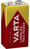 VARTA LONGLIFE Max Power Batterie, (9 V), E-Block / 6LP3146 / 6LR61, 9 V, Alkali