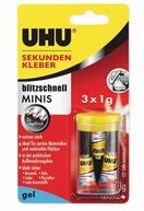 UHU Klebstoff UHU Sekundenkleber Minisgel 3x1g