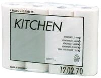 TORK Papierk&uuml;chenrolle Kitchen (4-St), 2-lagig, wei&szlig; mit Strukturpr&auml;gung, 64