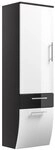 Magnolia Home Badm&ouml;bel-Set Hochschrank 135 cm Salona Weiss hochglanz/Grafit