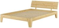 ERST-HOLZ Massivholzbett Stilvolles Doppelbett mit Schr&auml;gen Pfosten 140 x 200 cm