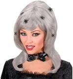 Widmann S.r.l. Kost&uuml;m-Per&uuml;cke WIDMANN Per&uuml;cke Spiderlady mit Spinnen grau
