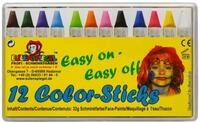 Eulenspiegel Theaterschminke Karnevalsschminke Color-Sticks 12 St&uuml;ck