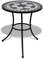 vidaXL Gartentisch 60 x 70 cm Bistrotisch Schwarz und Wei&szlig; 60 cm Mosaik