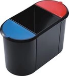 HELIT Papierkorb Trio-System-Papierkorb 38l schwarz/rot/blau