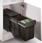 WESCO Einbaum&uuml;lleimer WESCO&reg; Profiline Double-Boy 345 S/300-2, mit Biodeckel,