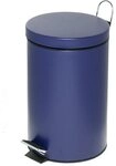 ALCO Papierkorb Tretabfalleimer mit Kunststoffeinsatz 12 Liter blau