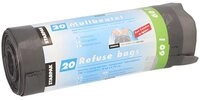 PAPSTAR M&uuml;llbeutel M&uuml;lls&auml;cke mit Zugband, LDPE 60 l 75 cm x 65 cm grau 22 my 240