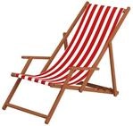 ERST-HOLZ Gartenliege Holz-Liegestuhl Sonnenliege Strandliege mit Stofffarbe