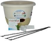 PLASTIA Blumentopf Mareta 30 Elfenbein wei&szlig; mit Erdbew&auml;sserung