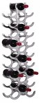 Wohnling Weinregal Weinregal Aluminium 27 Flaschen Silber 31x98x14cm modern...