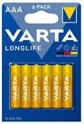 VARTA Longlife R-03 LR03 AAA-Alkalibatterie Batterie, LR03, Durchmesser: 10,5 mm