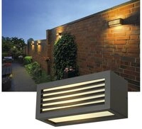 SLV Au&szlig;en-Wandleuchte Wandleuchte Box-L, eckig, E27, IP44