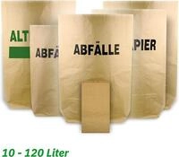 Hypafol M&uuml;llbeutel Papierm&uuml;lls&auml;cke, 10 - 120 Liter, ohne Plastik, 50 St&uuml;ck,...