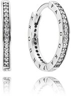 Pandora Paar Creolen 290558CZ, Silber Zirkonia wei&szlig;