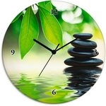 Artland Wanduhr Zen Steinpyramide auf Wasseroberfl&auml;che (wahlweise mit Quarz- oder