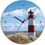 Artland Wanduhr Leuchtturm Sylt (wahlweise mit Quarz- oder Funkuhrwerk, lautlos ohne