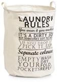 Zeller Present W&auml;schekorb W&auml;schesammler "Laundry Rules, Canvas, beige, &Oslash;38 x...
