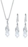 Elli Schmuckset Tropfen 925 Silber, mit Kristallen von Swarovski&reg;