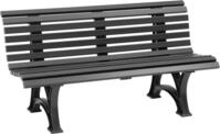 Blome Gartenbank 3er-Bank Helgoland 150 cm graphitgrau, Vollkunststoff
