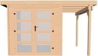 weka Gartenhaus 321 A Gr.3, natur, 19 mm, Anbau 115 cm, BxT: 393x293 cm