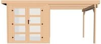 weka Gartenhaus 321 B Gr.1, natur, 19 mm, Anbau 230 cm, BxT: 452x237 cm