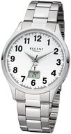Regent Quarzuhr REGENT Herren Armbanduhr FR-230 wei&szlig; D. 40 mm Funkuhr...