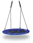 relaxdays Nestschaukel rund mit geschlossenem Sitz, 110 cm blau|schwarz 110 cm x 110