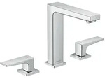 hansgrohe Waschtischarmatur Metropol 160 3-Loch Hebelgriff mit Push-Open